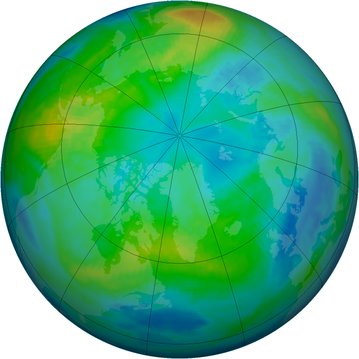 Arctic ozone map for 21 October 1982